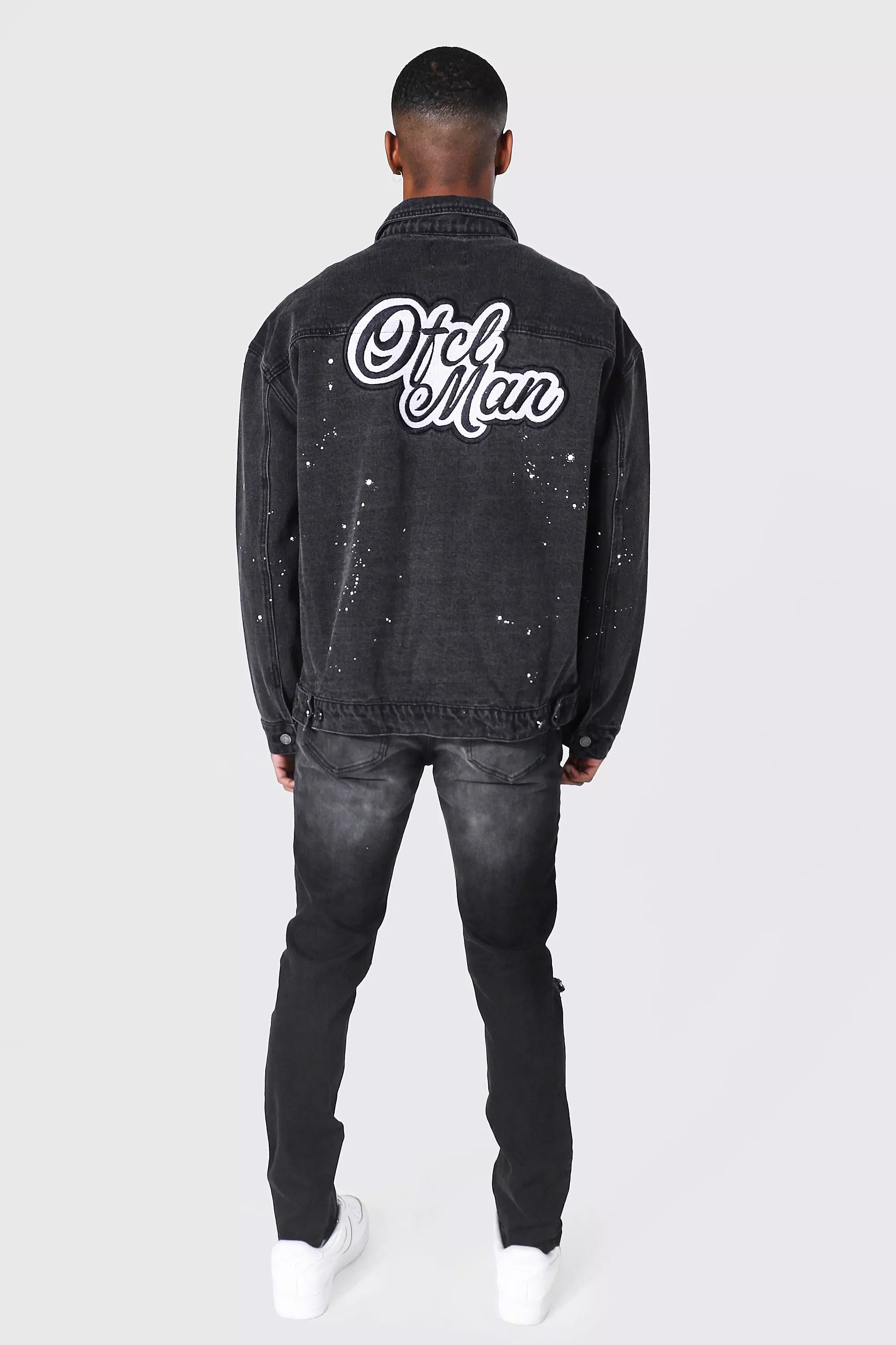 Varsity Oversized Official Man Denim Jacket | boohooMAN USA